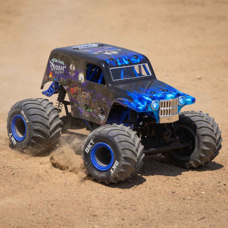 1/18 Mini LMT Son Uva Digger 2S 4X4 RTR Brushed Monster Truck (Battery & Charger Included), Blue