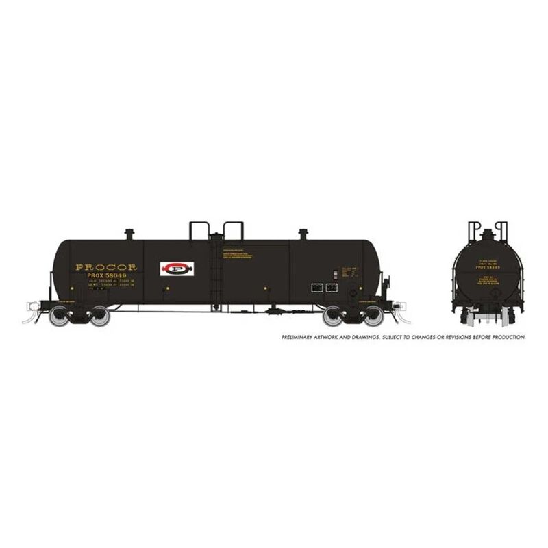 HO Procor 20K gal Tank Car: PROX - Patched Split P Logo: Single Car