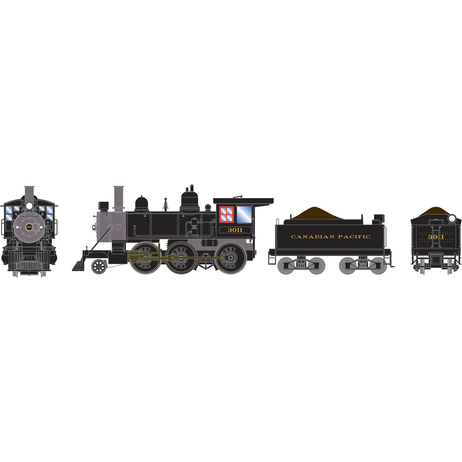 HO 2-6-0 Steam Locomotive, CPR #3011