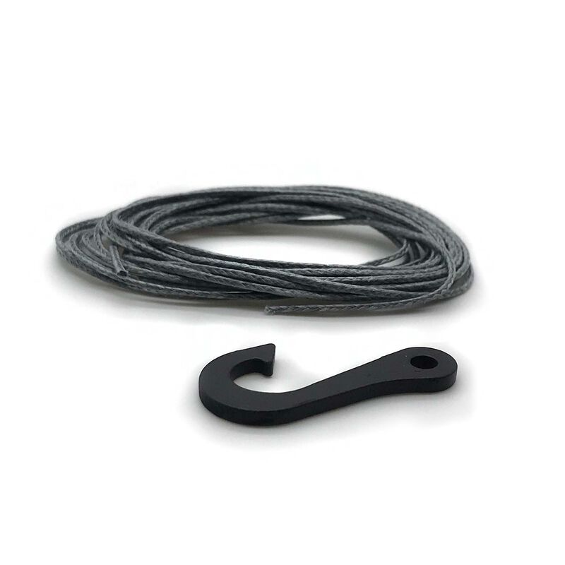 Synthetic Winch Line with Steel Hook, 7 Feet