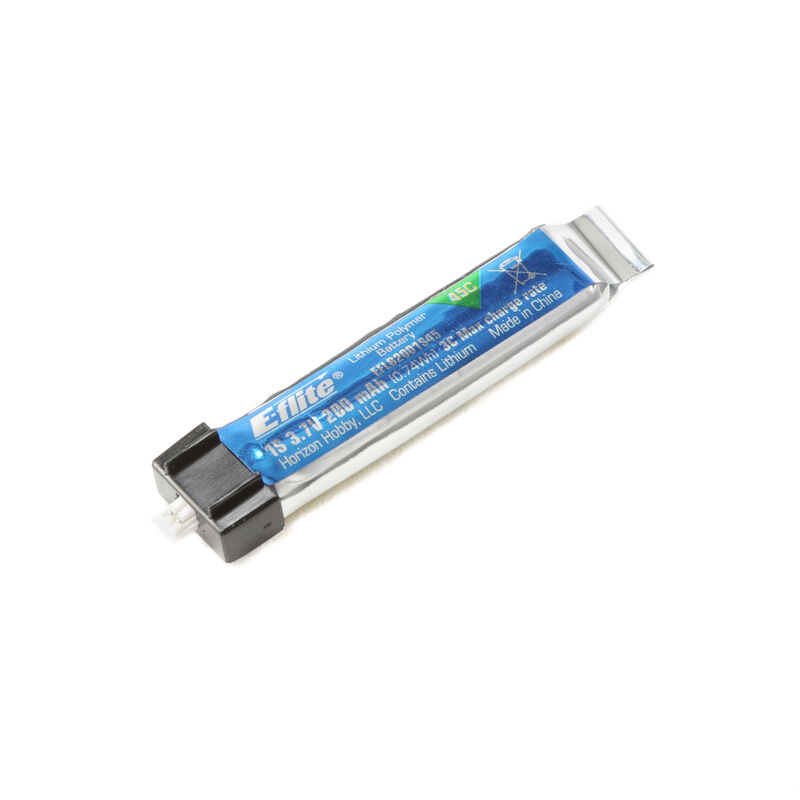 3.7V 200mAh 1S 45C LiPo Battery: PH 1.25 (Ultra Micro)