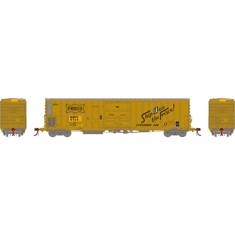 N 57' Mechanical Reefer, BNFE/Yellow/Ex-SLSF #9724