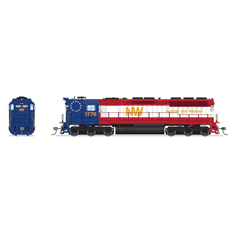 HO EMD SD45 Locomotive, NW 1776 Bicentennial High Hood