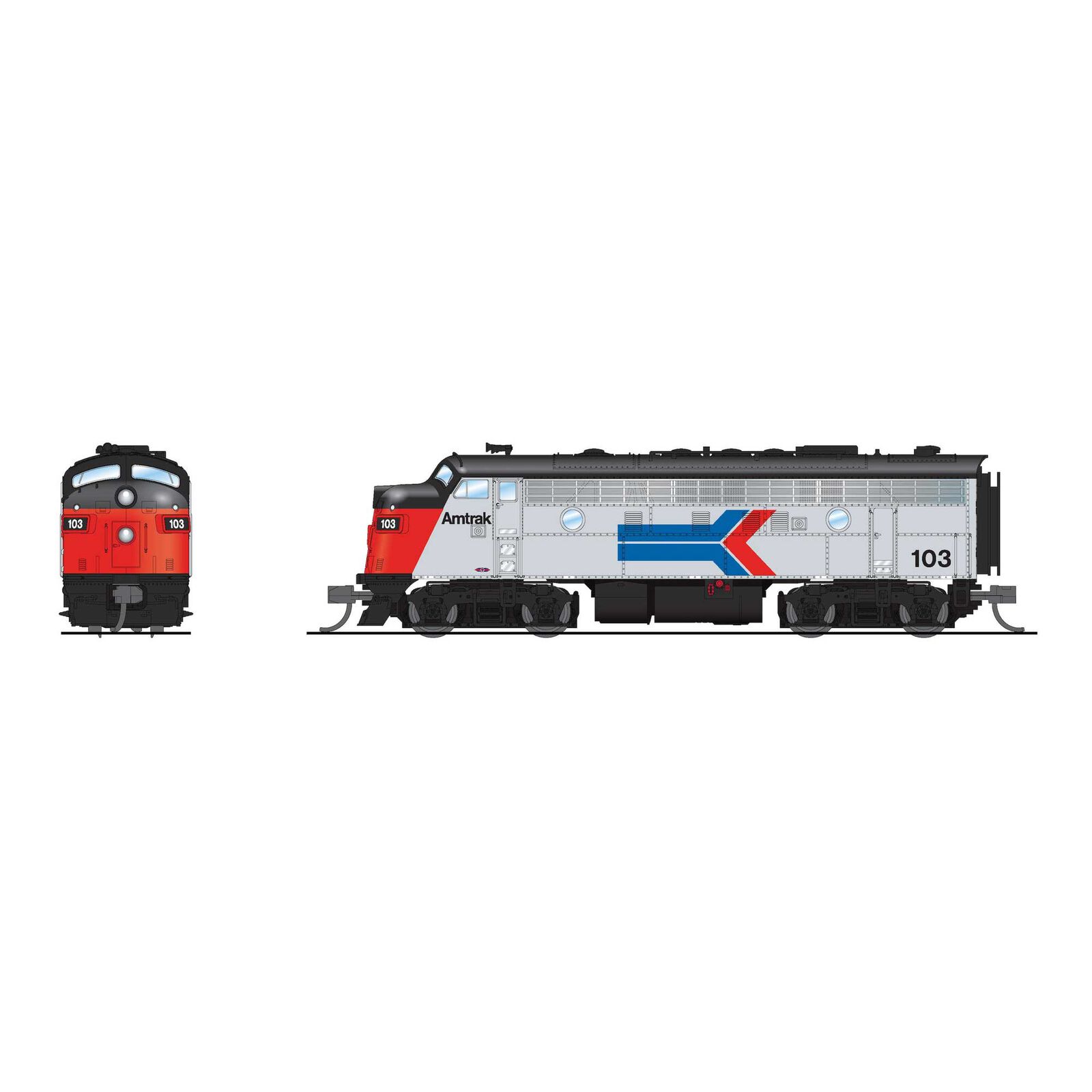 EMD F7A, Amtrak 105, Phase I, No-Sound / DCC-Ready, N