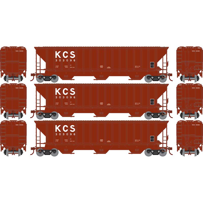 HO PS4740 Covered Hopper, KCS #303096/303107/303124