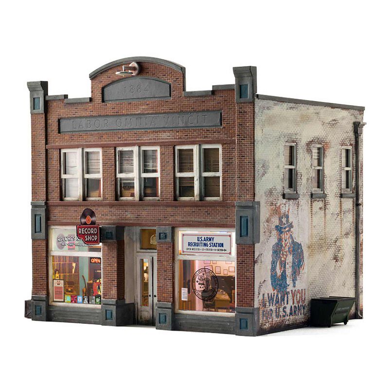 HO Scale, Records & Recruiting Building, Built & Ready