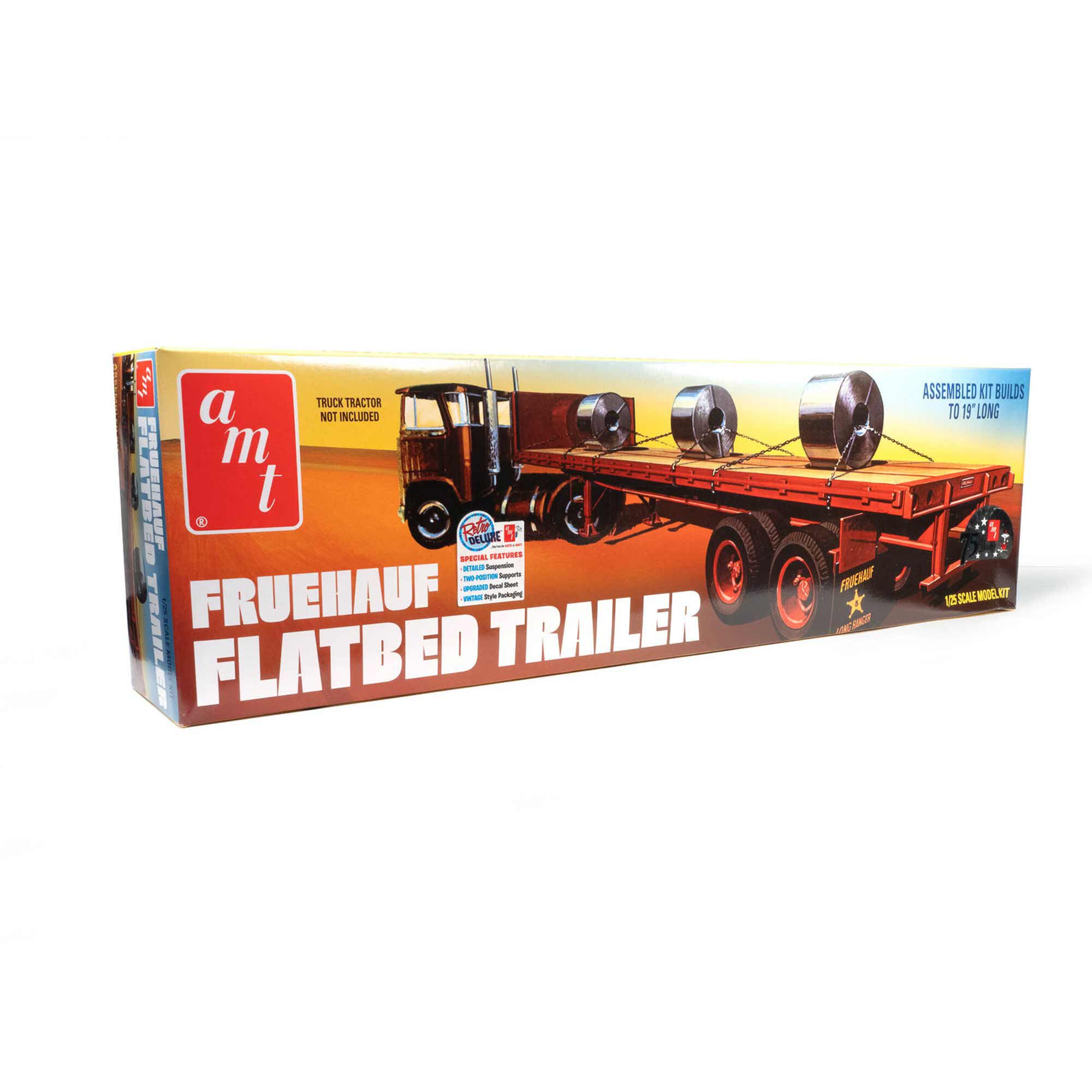 amt フラットベッドトレーラー 1/25 AMT 1/25 Fruehauf Flatbed Trailer Model Kit | Tower Hobbies