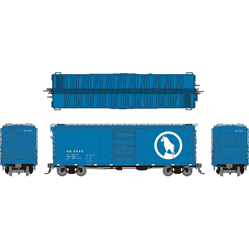 HO GN 40' Boxcar with Late IDNE Big Sky Blue
