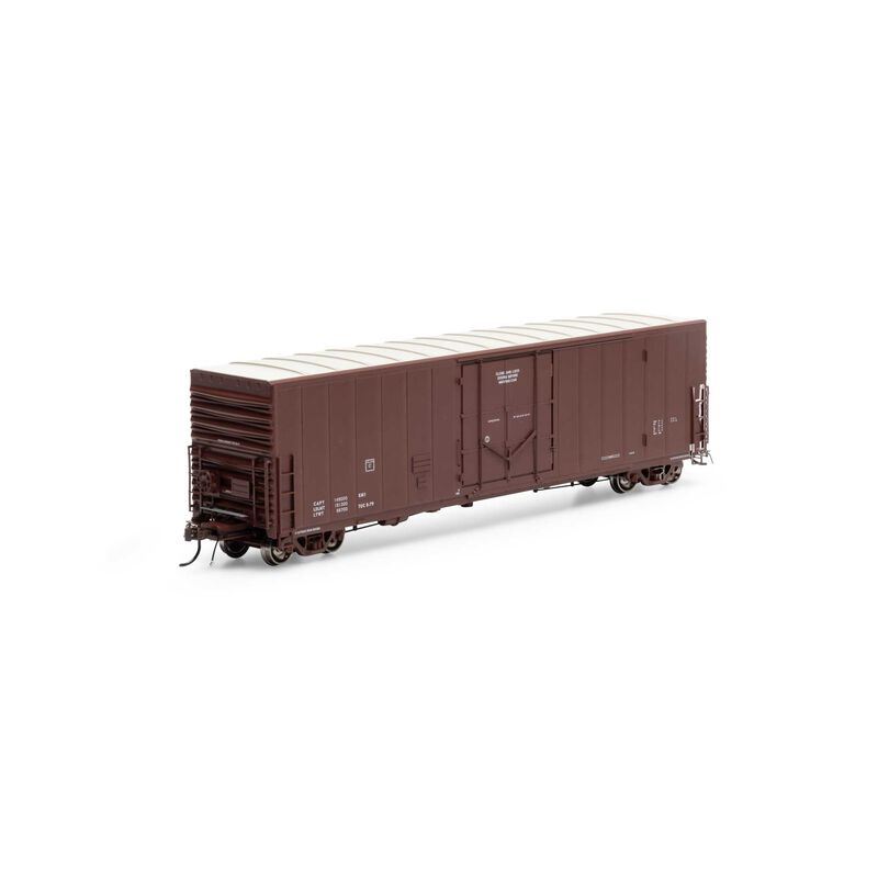 HO 50' PC&F Smooth Side Box with 10'6" Door, Data Only / Brown