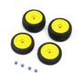 1/24 Electron 2.0 Buggy F/R Tires Mounted 7mm Yellow (4): Micro-B