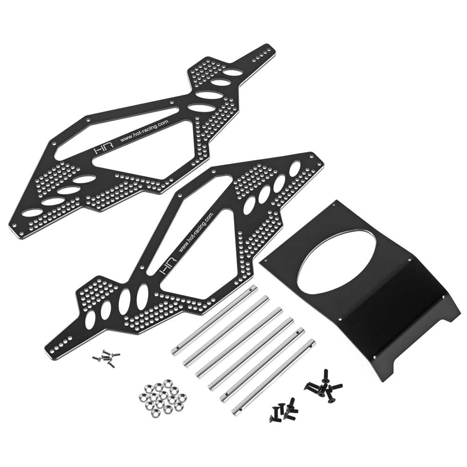 Aluminum Rock Racer Conversion Chassis, Black: Axial AX10