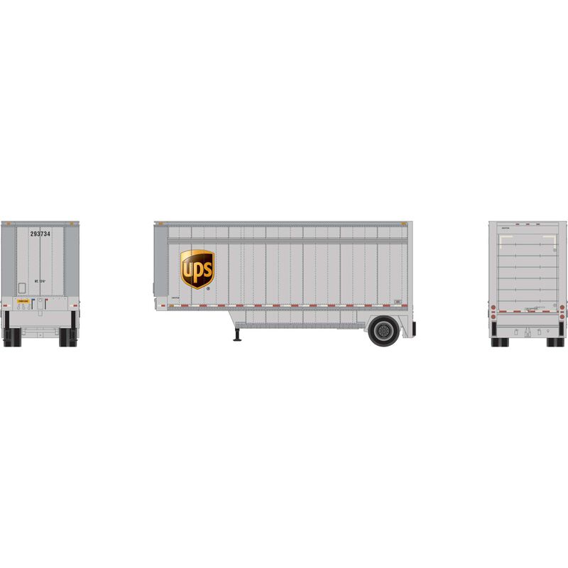 HO RTR 28' Drop Sill Trailer UPS with Shield #293734