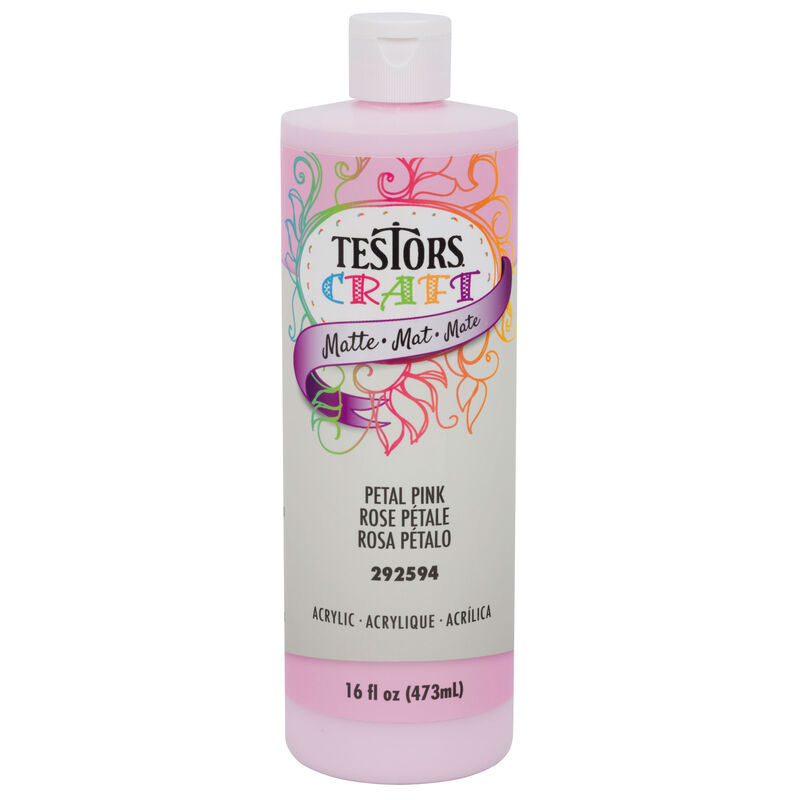 Testors 2oz Acrylic Craft Paint, Satin Petal Pink
