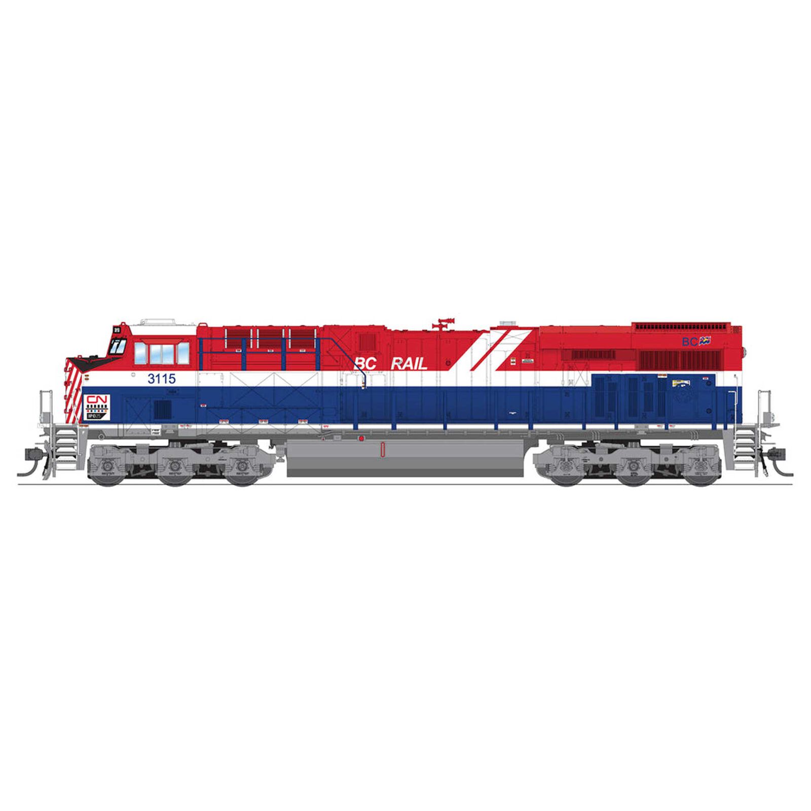 Broadway Limited Imports HO GE ES44AC Locomotive, CN #3115 BC Rail Heritage  Paint | Tower Hobbies