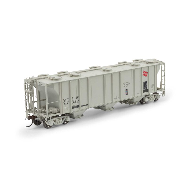 HO PS-2 2893 3-Bay Covered Hopper, MILW Primed For Grime #98042