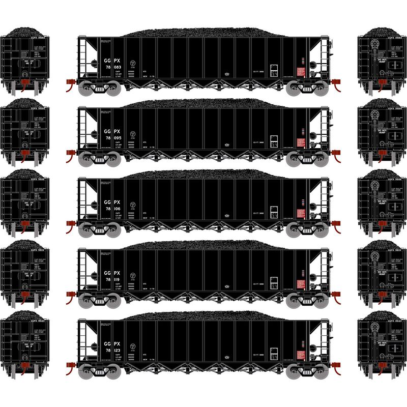 HO RTR 5-Bay Rapid Discharge Hopper, GGPX #2 (5)