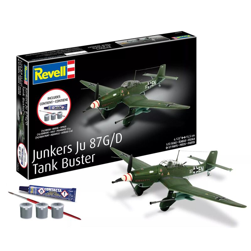 CARRERA REVELL OF AMERICAS INC 1/72 Junkers JU87 G/D Tank Buster All-Included Model Kit