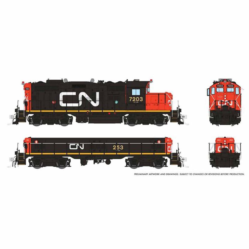 HO GP9rm Mother Locomotive, CN #7203/253