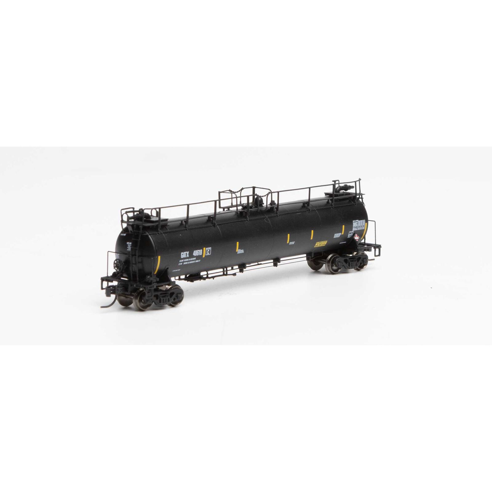 N TankTrain Intermediate,GATX/Yellow Stripe #48618