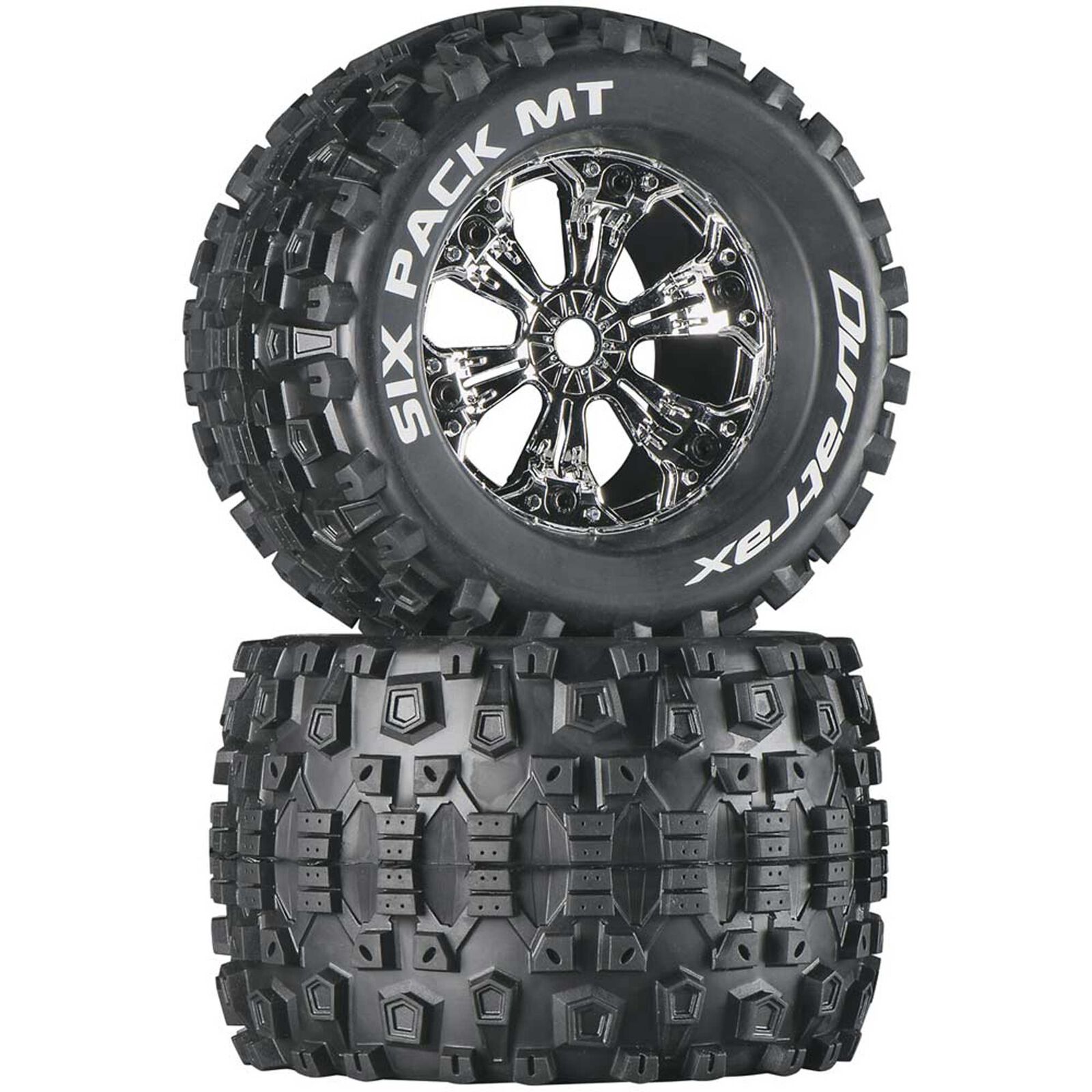 Six-Pack MT 3.8" Mounted Tires, Chrome (2)