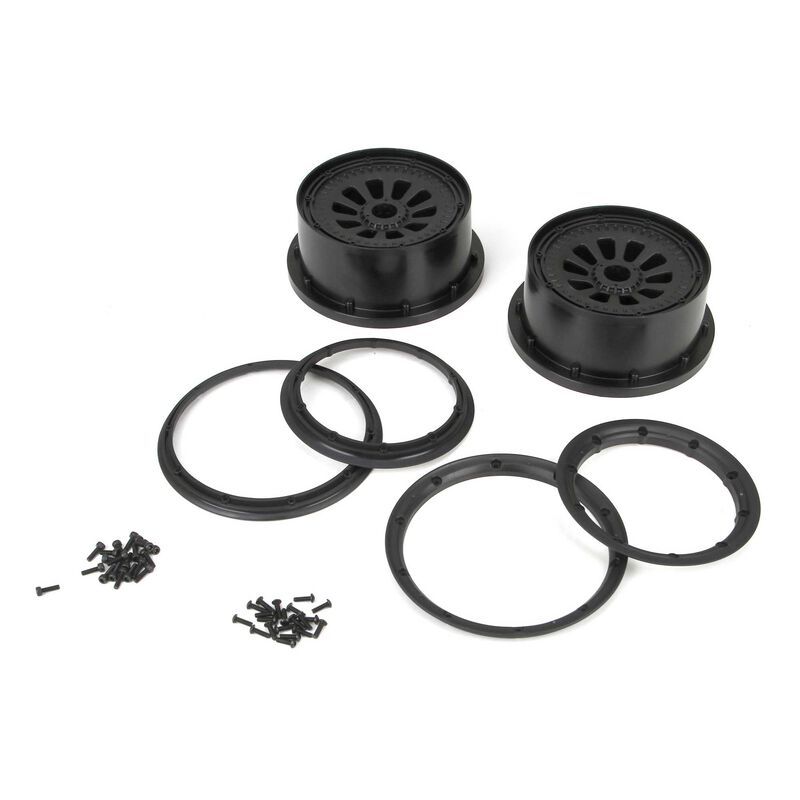1/5 Wheel and Beadlock Set 4.75, 24mm Hex, Black (2): 5IVE-T