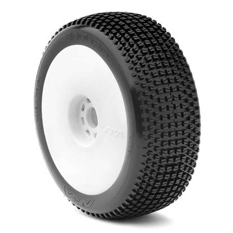 1/8 Enduro Super Soft Long Wear Pre-Mounted Tires, Yellow EVO Wheels (2): Buggy