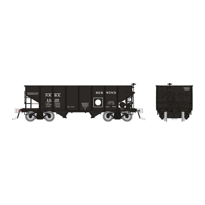 HO PRR GLa 2-Bay Hopper: Berwind (NRBX): 6-Pack