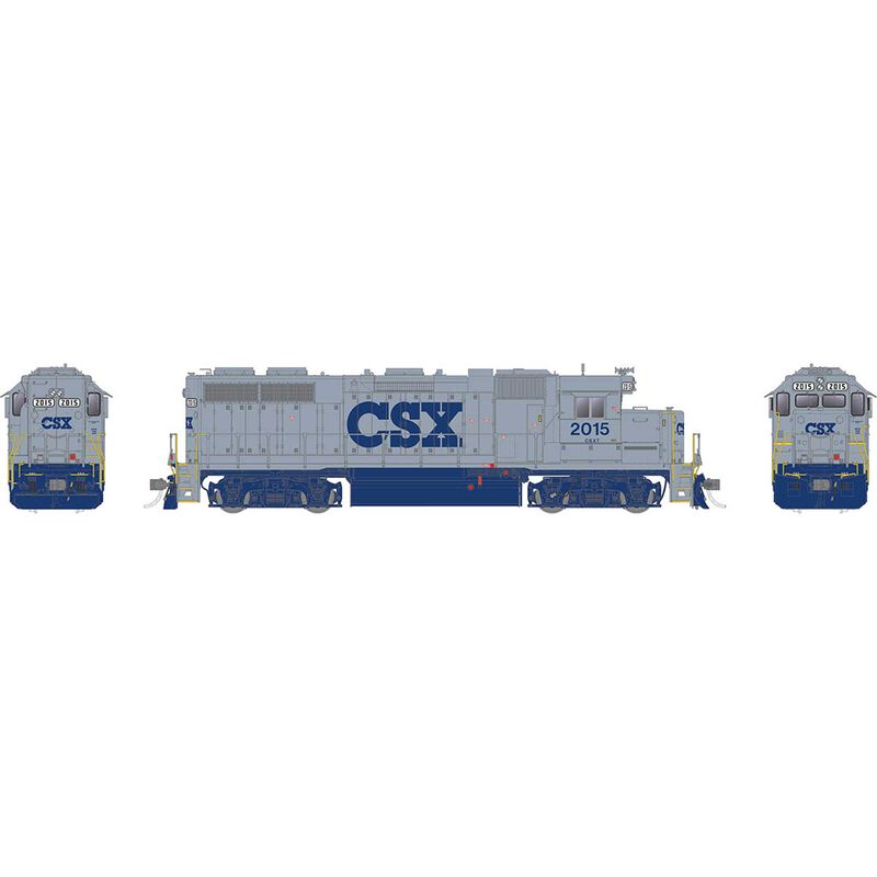HO EMD GP38 Locomotive with DCC & Sound CSX Grey #2039