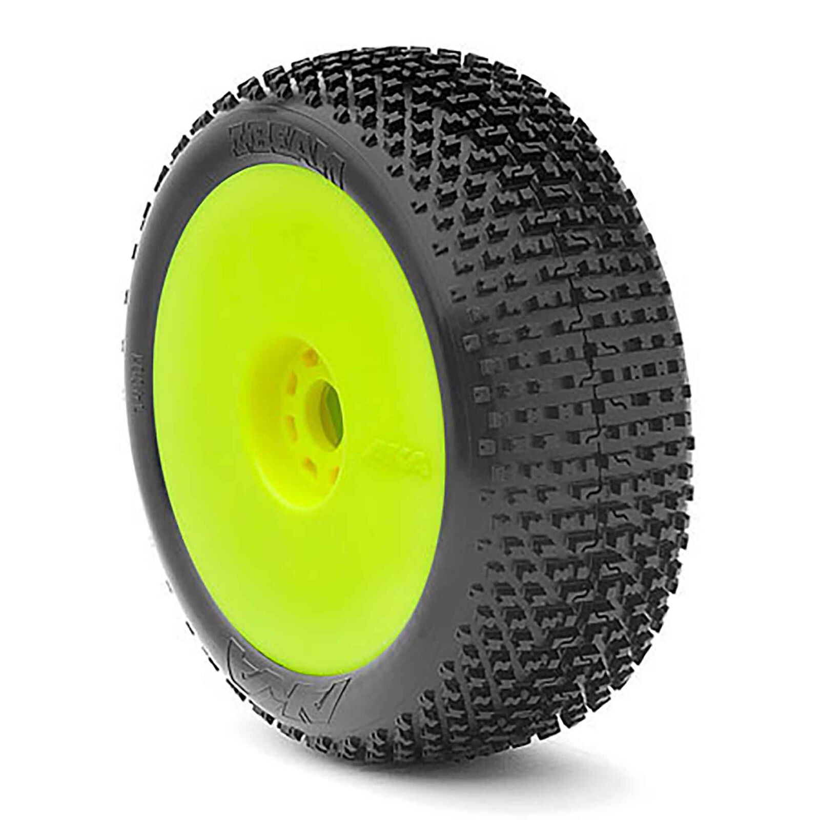 1/8 I-Beam Ultra Soft Pre-Mounted Tires, Yellow EVO Wheels (2): Buggy