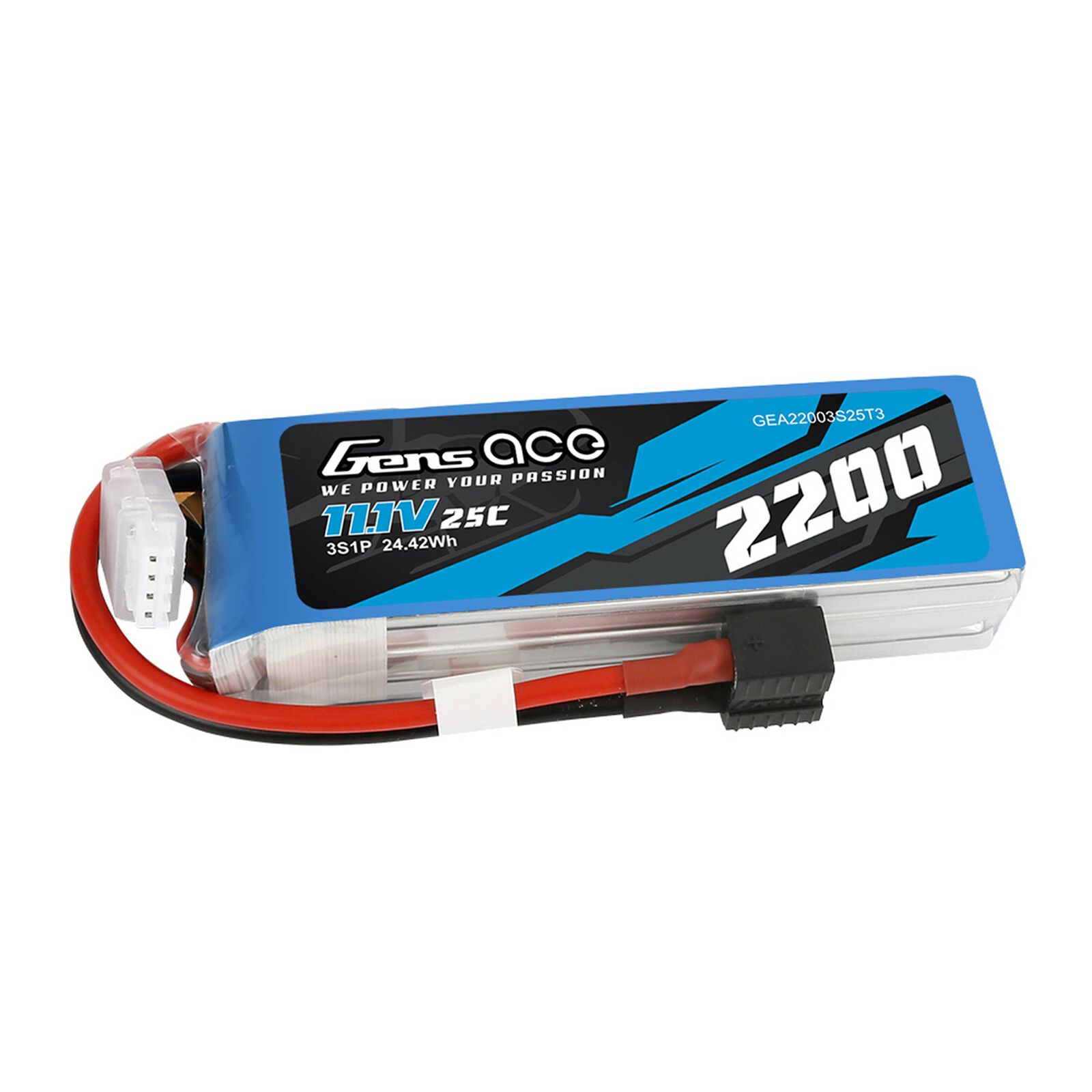 11.1V 2200mAh 3S 25C LiPo Battery: EC3/ Deans/ XT60