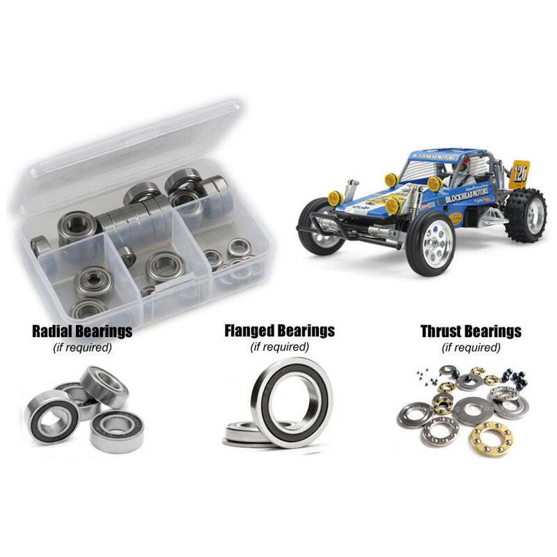 Rubber Shielded Bearing Kit, 1/10 Tamiya Wildone Blockhead