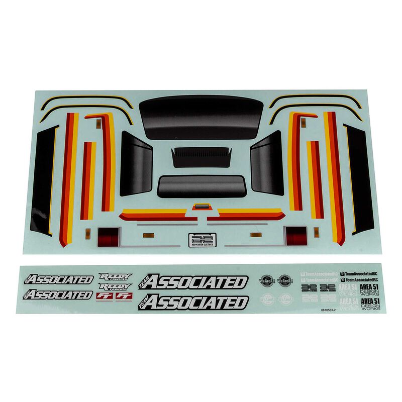 Decal Sheet, 1/12 Team Associated MT12