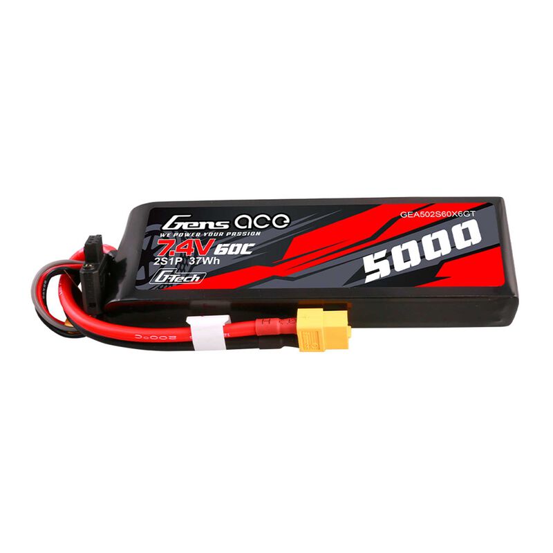 7.4V 5000mAh 2S 60C G-Tech Smart Short-Size LiPo Battery: XT60
