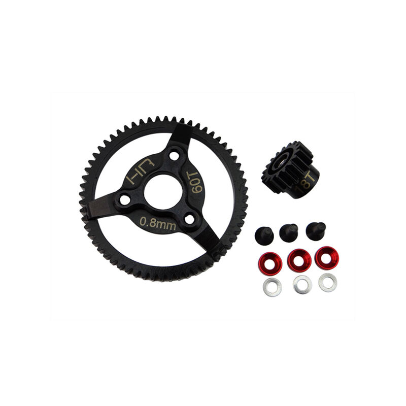 18T Steel Pinion and 60T Spur Gear, 32 Pitch: Traxxas Bandit, Rustler, Slash, Stampede