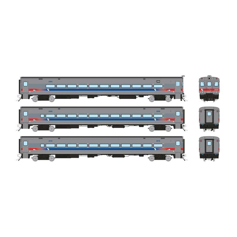 HO Comet Car: SEPTA - Rebuilt: Set #1 (Cab: 2404 Coaches: 2509, 2518)