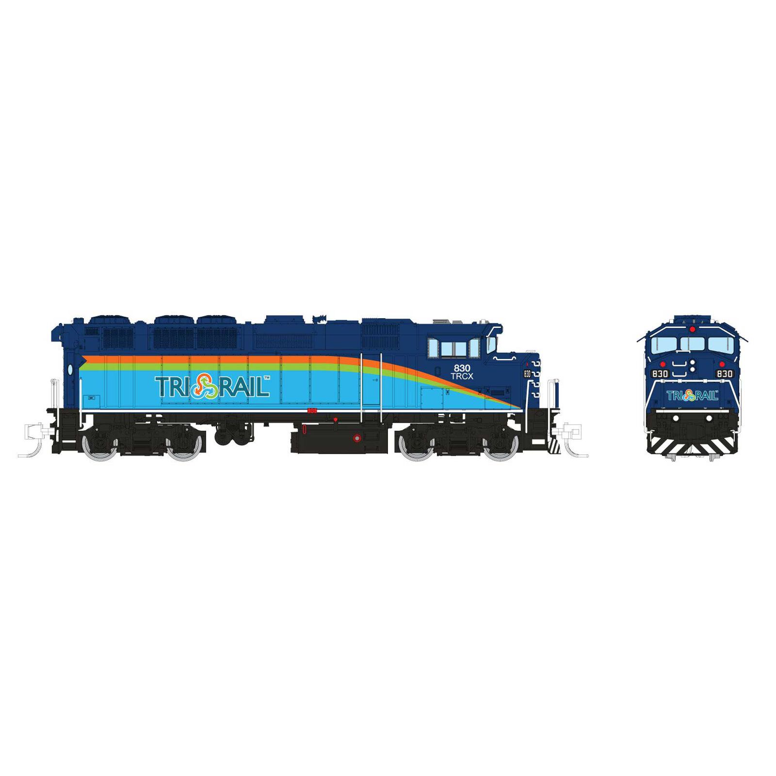 N GMDD F59PH (DC/Silent): TriRail - Dark Blue Scheme: #830
