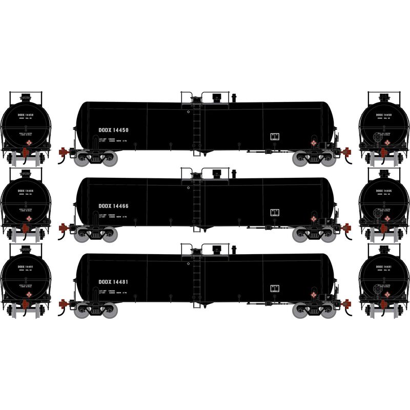 HO ATH 30K Ethanol Tank Car, DODX #14450/14466/14481 (3)