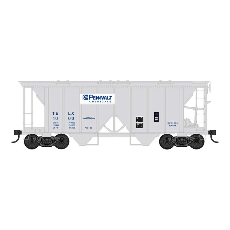 HO 70 Ton 2 Bay Covered Hopper Pennwalt Chemicals Road #1000
