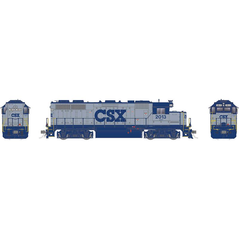 HO EMD GP38 DC Locomotive CSX Grey, Blue #2013
