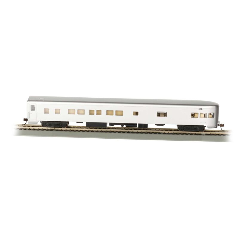 HO 85' Smooth Side Observation Car Undec Aluminum