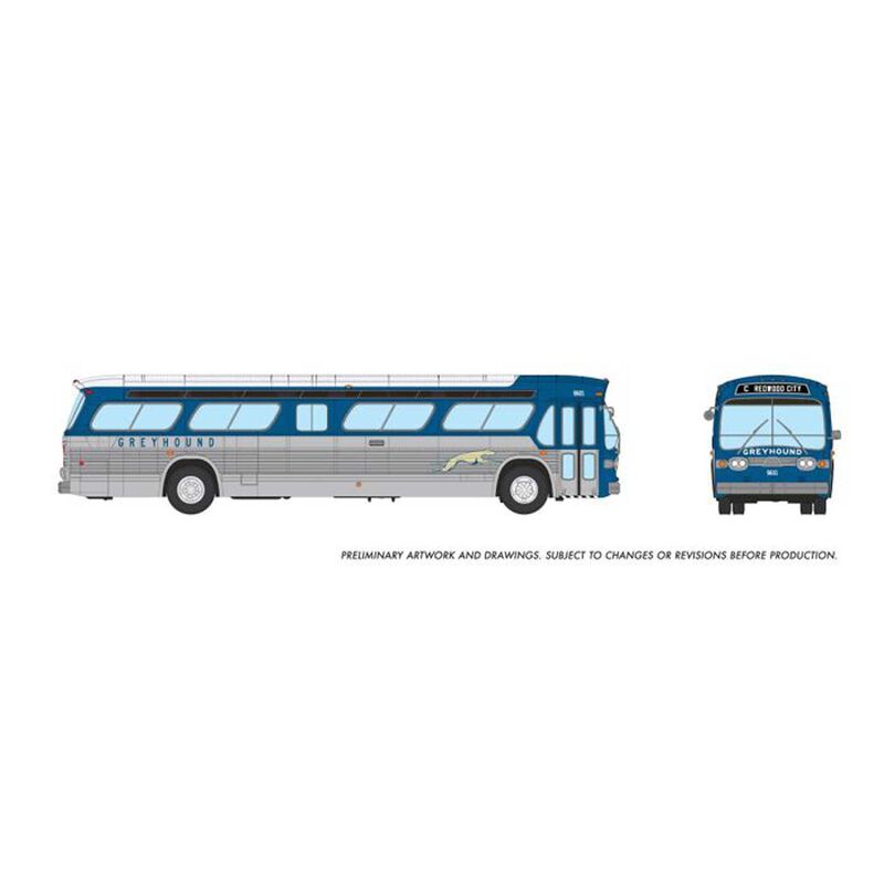 HO 1/87 New Look Bus (Deluxe): Greyhound - Blue & Silver: #9601