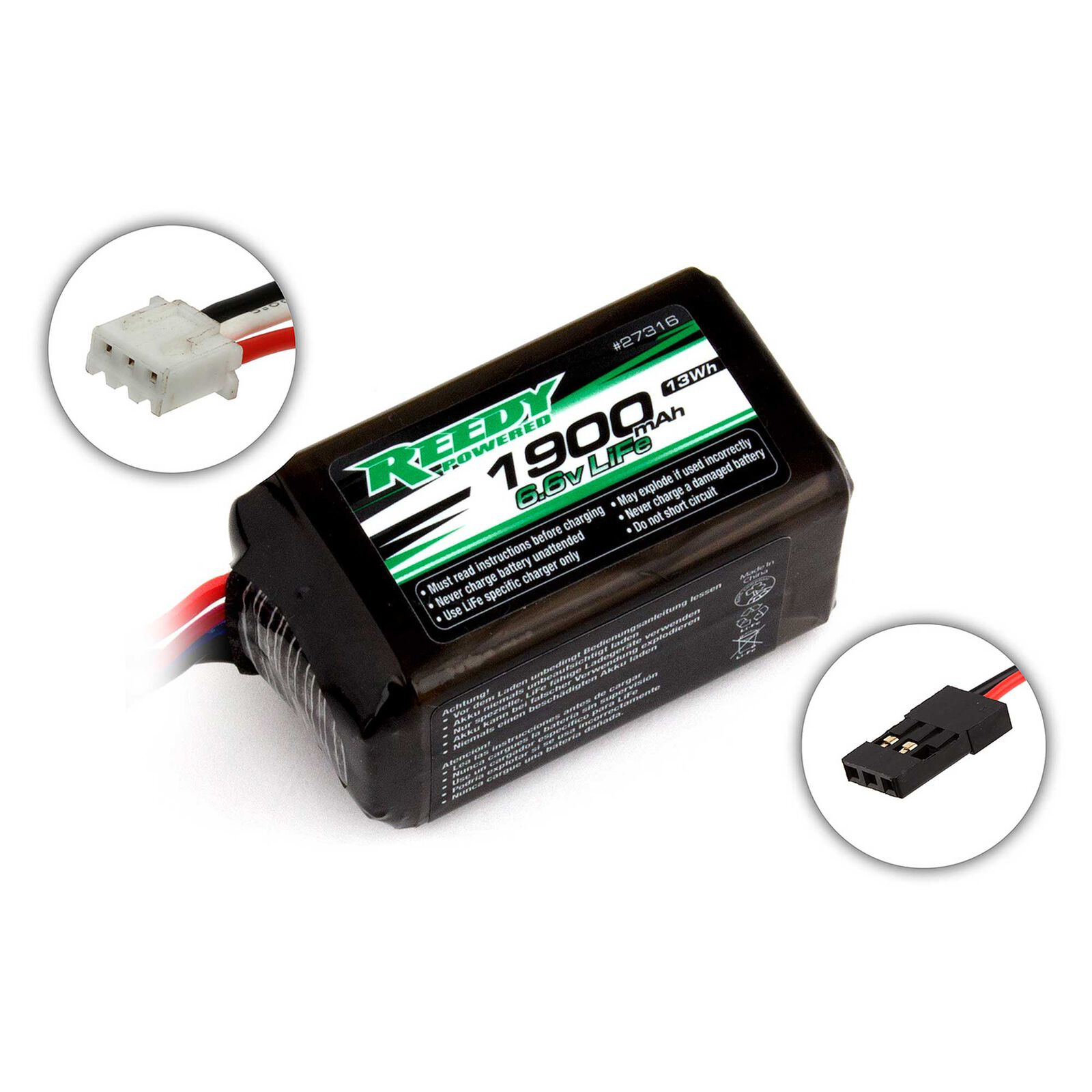 6.6V 1900mAh 2S Reedy LiFe Receiver Battery: Universal Receiver