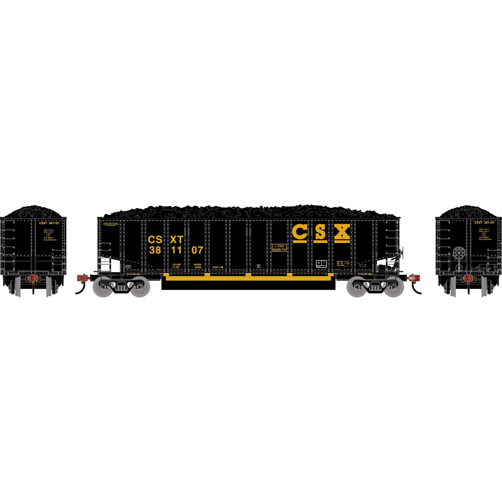 HO ATH Bethgon Coalporter w/Coal Load, CSXT #381107