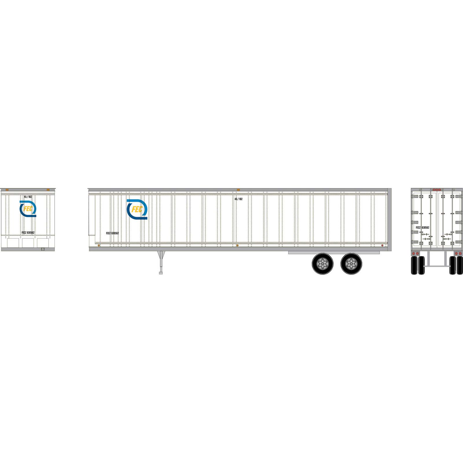HO RTR 45' Trailer FECZ #630562