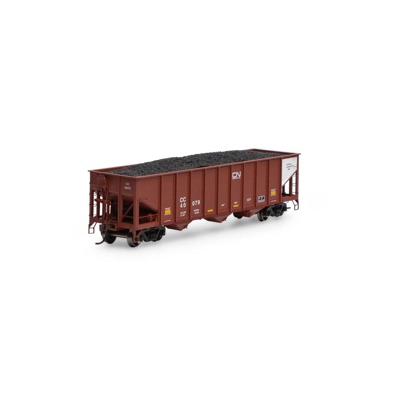 HO RTR 40' 3-Bay Ribbed Hopper with Load, CC #40079