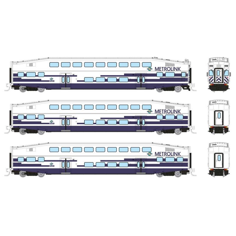 N Bilevel Commuter Car: Metrolink - As Delivered: Set #1 (Cab: 632 Coaches: 188 203)