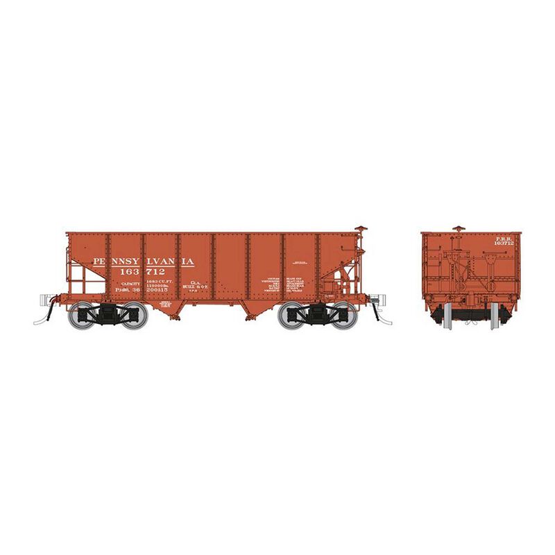 HO PRR GLa 2-Bay Hopper: PRR - Early: 6-Pack