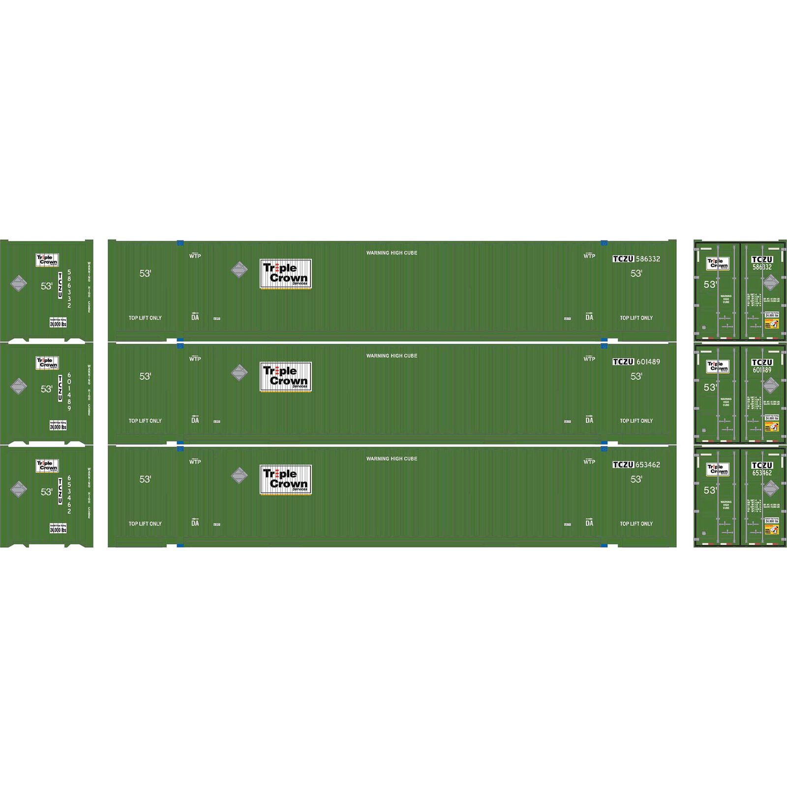 HO ATH 53' Jindo Containers, TCZU #586332/601489/653462 (3)