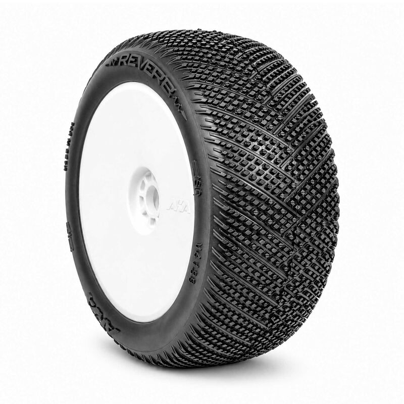 AKA PRODUCTS, INC. 1/8 Reverb Soft Long Wear Front/Rear 4.0" Off-Road Truck Tires MTD 17mm, White (2)