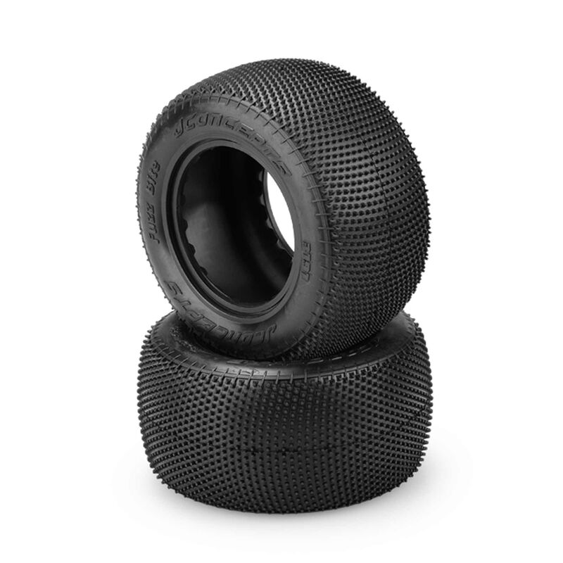 1/10 Fuzz Bite 2.2” Stadium Truck Tires and Inserts, Pink Compound (2)